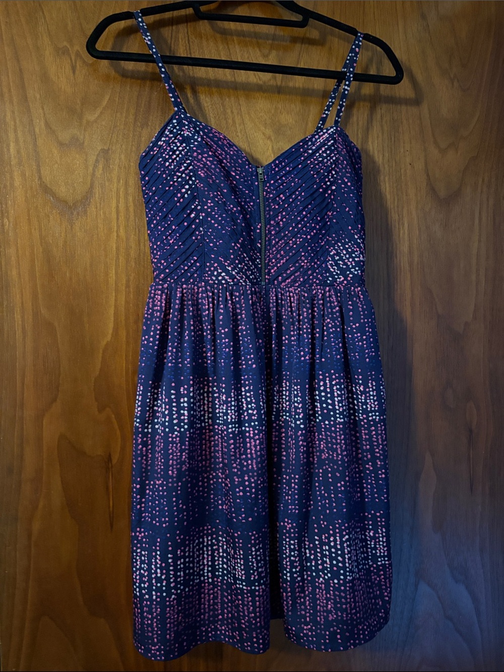 Roxy Navy Spotted Sundress with Pink & White Accents